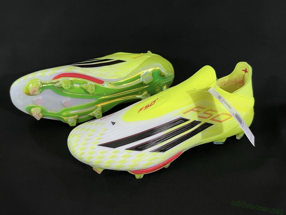 Men's Adidas F50+ Elite Lightstrike Pro Laceless FG Football Boots - Yellow/Black/Red