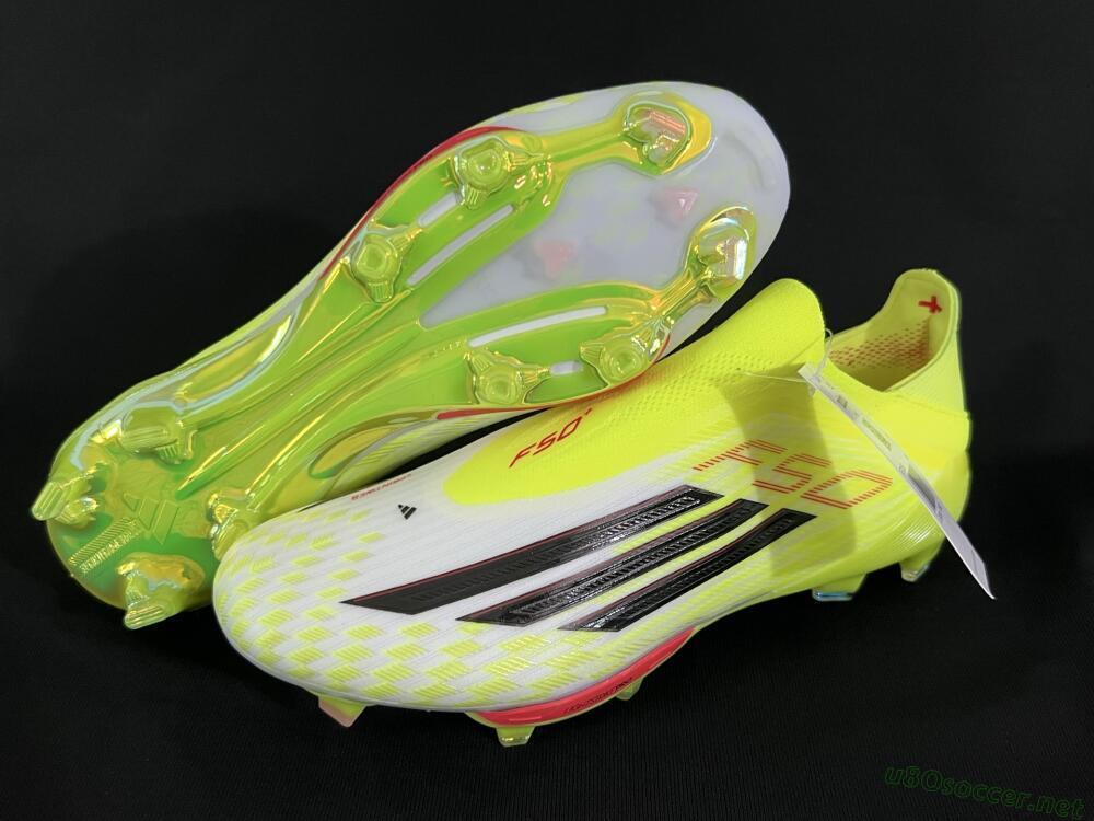 Men's Adidas F50+ Elite Lightstrike Pro Laceless FG Football Boots - Yellow/Black/Red