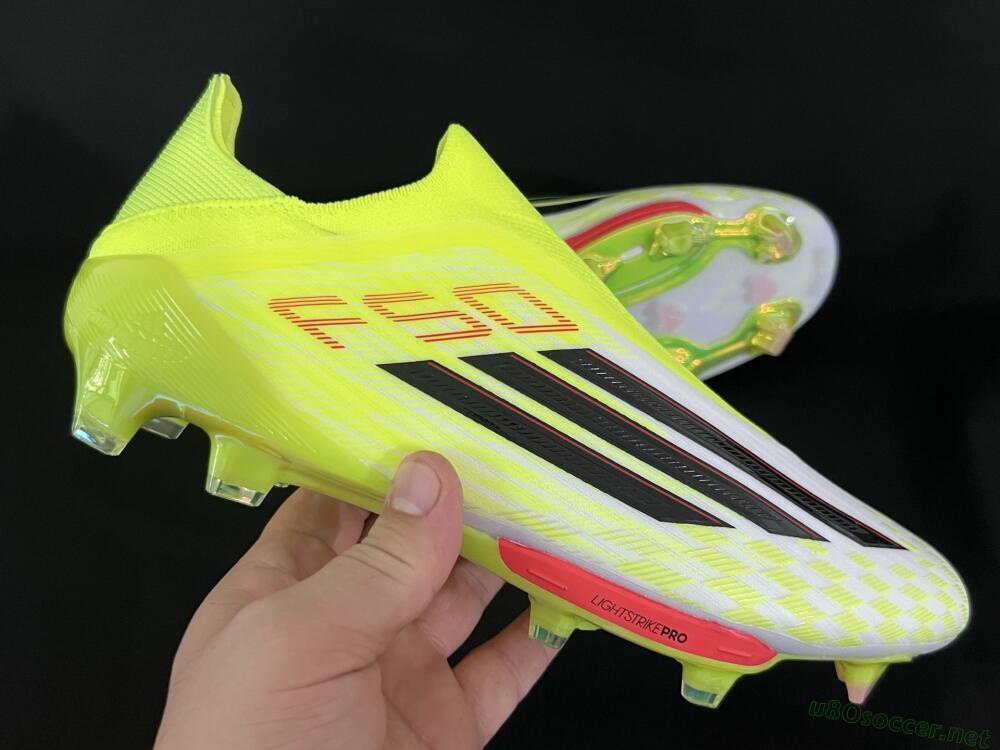 Men's Adidas F50+ Elite Lightstrike Pro Laceless FG Football Boots - Yellow/Black/Red