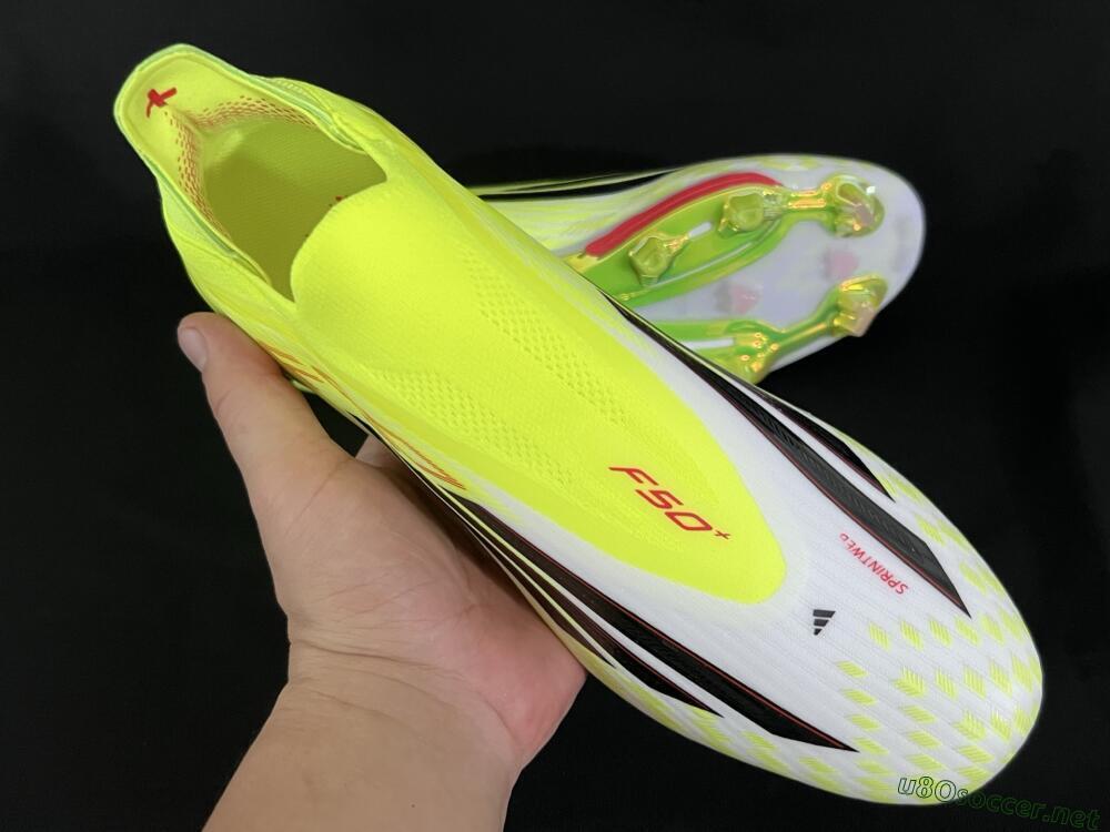 Men's Adidas F50+ Elite Lightstrike Pro Laceless FG Football Boots - Yellow/Black/Red