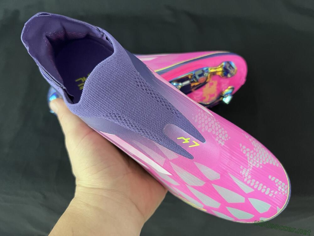 Men's Adidas F50+ Lightstrike Pro Laceless FG Football Boots - Pink/Yellow/Purple