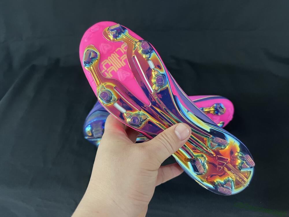 Men's Adidas F50+ Lightstrike Pro Laceless FG Football Boots - Pink/Yellow/Purple