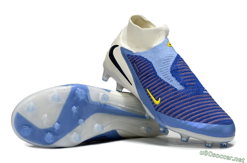 Unisex Nike Phantom 6 High Elite AG Football Boots - Blue/White/Black 3