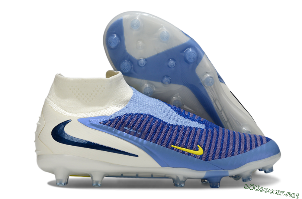 Unisex Nike Phantom 6 High Elite AG Football Boots - Blue/White/Black 2