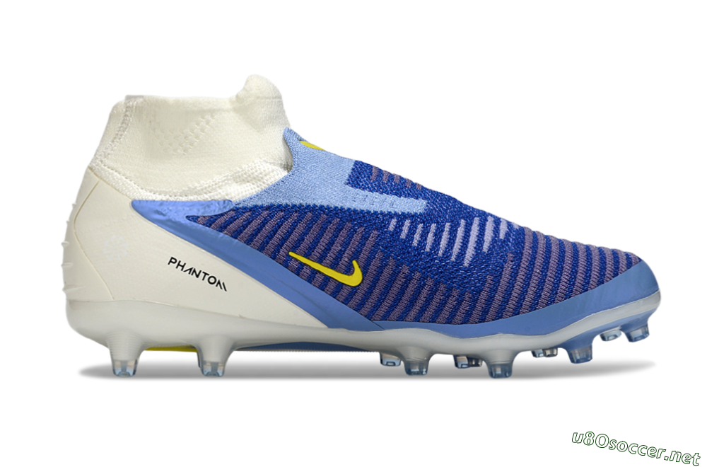 Unisex Nike Phantom 6 High Elite AG Football Boots - Blue/White/Black 7