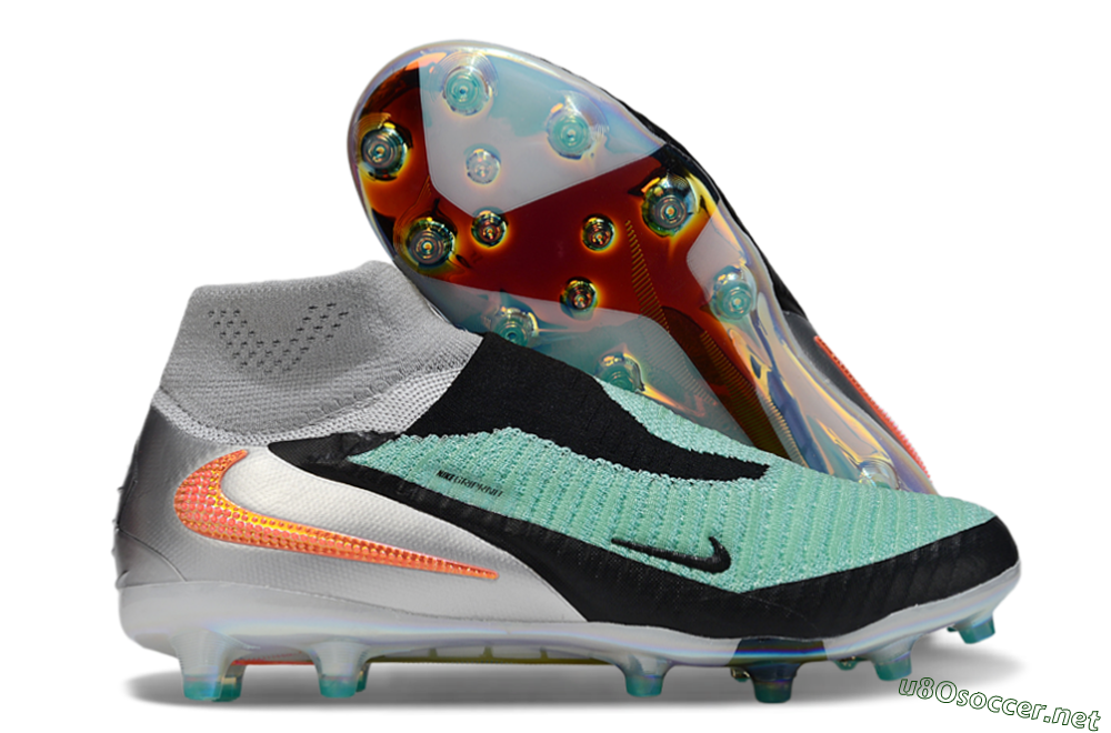 Unisex Nike Phantom 6 High Elite AG Football Boots - Jade/Black/Silver 2