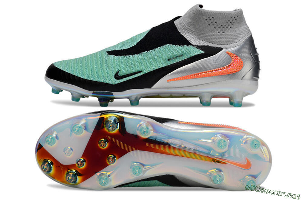 Unisex Nike Phantom 6 High Elite AG Football Boots - Jade/Black/Silver 1