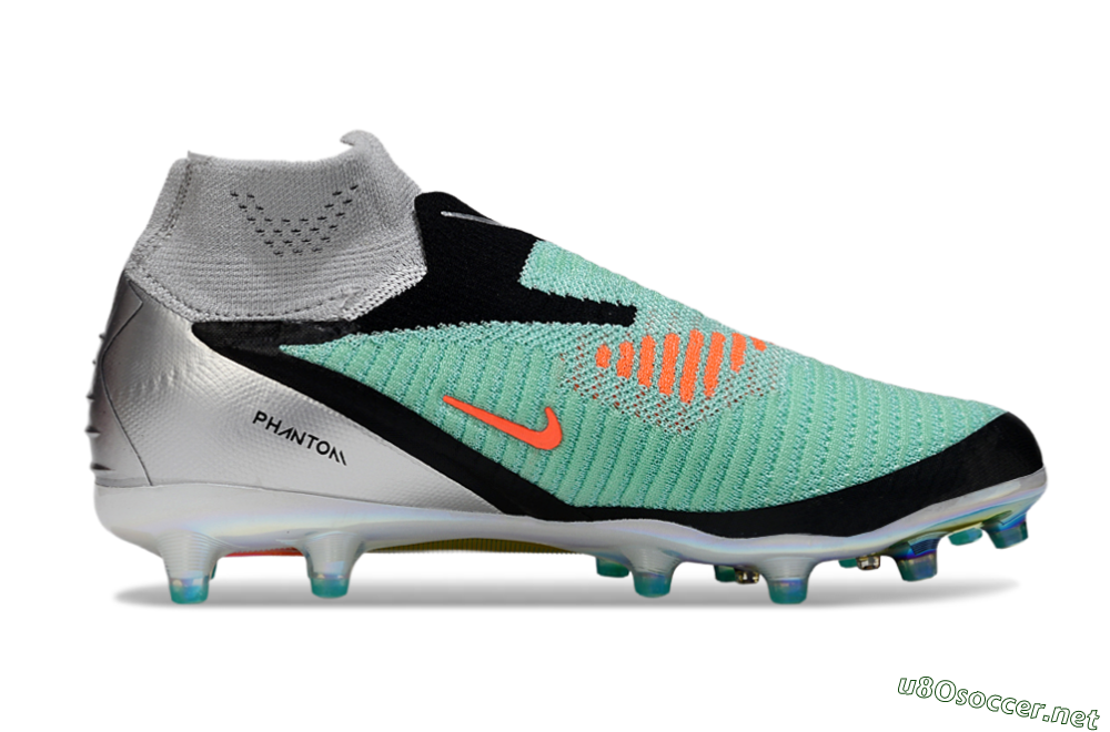 Unisex Nike Phantom 6 High Elite AG Football Boots - Jade/Black/Silver 7