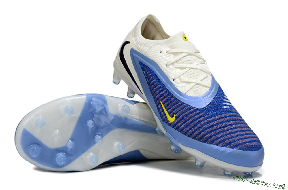 Unisex Nike Phantom 6 Low Elite AG Football Boots - Blue/White/Black 3
