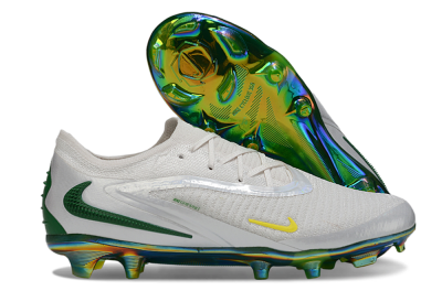 Unisex Nike Phantom 6 Low Elite FG Football Boots - White/Silver/Gold