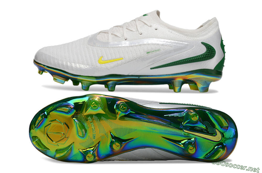 Unisex Nike Phantom 6 Low Elite FG Football Boots - White/Silver/Gold 1