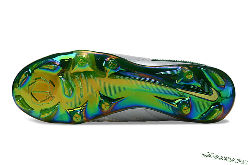 Unisex Nike Phantom 6 Low Elite FG Football Boots - White/Silver/Gold 6