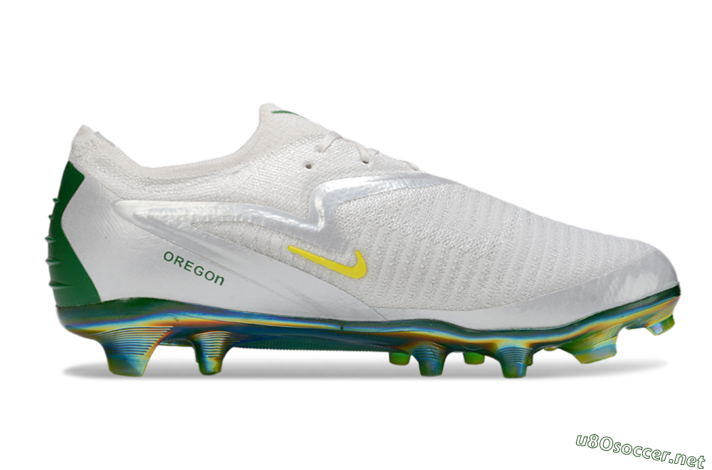 Unisex Nike Phantom 6 Low Elite FG Football Boots - White/Silver/Gold 7