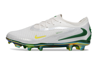 Unisex Nike Phantom 6 Low Elite FG Football Boots - White/Silver/Gold