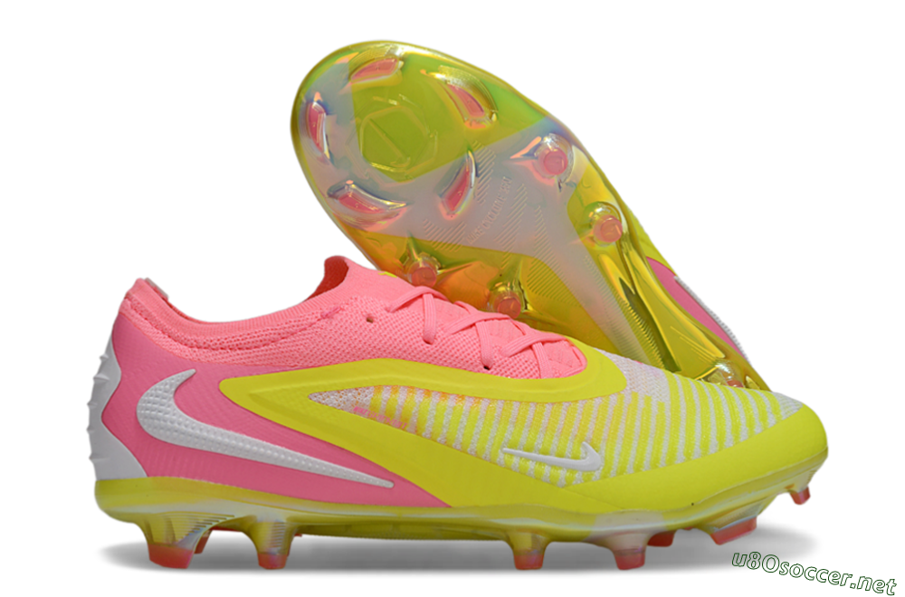 Unisex Nike Phantom 6 Low Elite FG Football Boots - Yellow/Pink/White 2