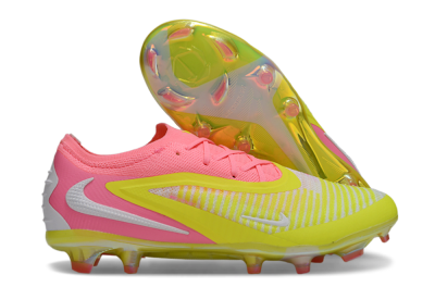 Unisex Nike Phantom 6 Low Elite FG Football Boots - Yellow/Pink/White