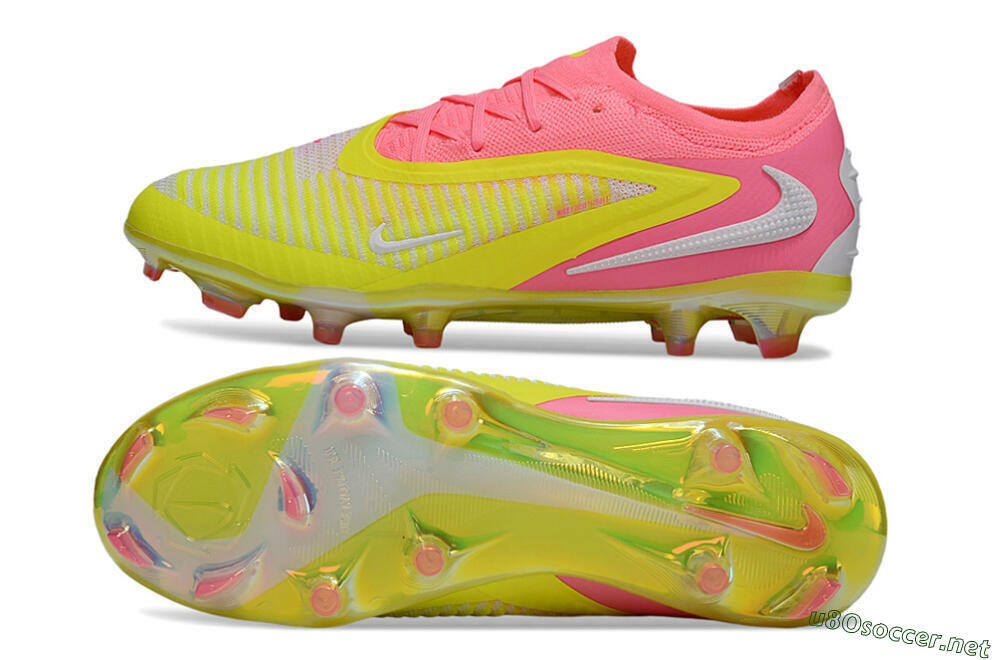 Unisex Nike Phantom 6 Low Elite FG Football Boots - Yellow/Pink/White 1