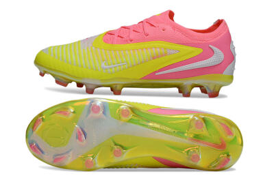 Unisex Nike Phantom 6 Low Elite FG Football Boots - Yellow/Pink/White