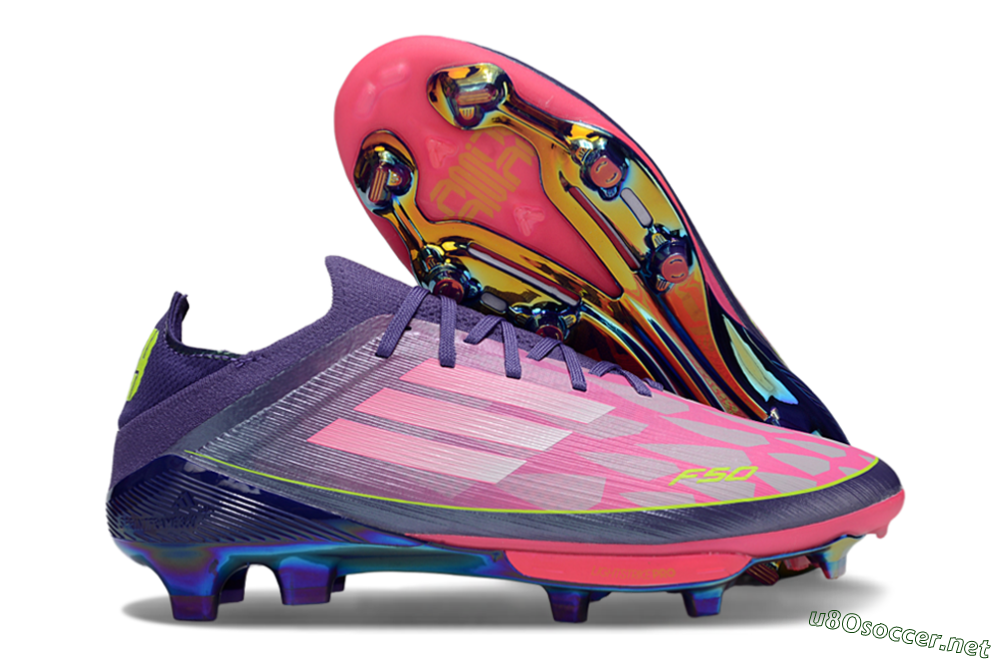 Unisex Adidas F50+ Elite Lightstrike Pro FG Football Boots - Pink/Purple/Yellow 2