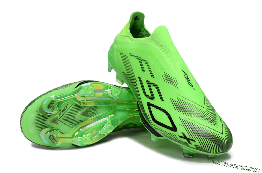 Men's Adidas F50+ Elite Lightstrike Pro Laceless FG Football Boots - Green/Black 3