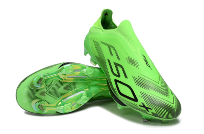 Men's Adidas F50+ Elite Lightstrike Pro Laceless FG Football Boots - Green/Black