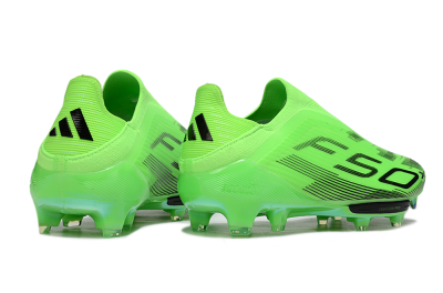 Men's Adidas F50+ Elite Lightstrike Pro Laceless FG Football Boots - Green/Black