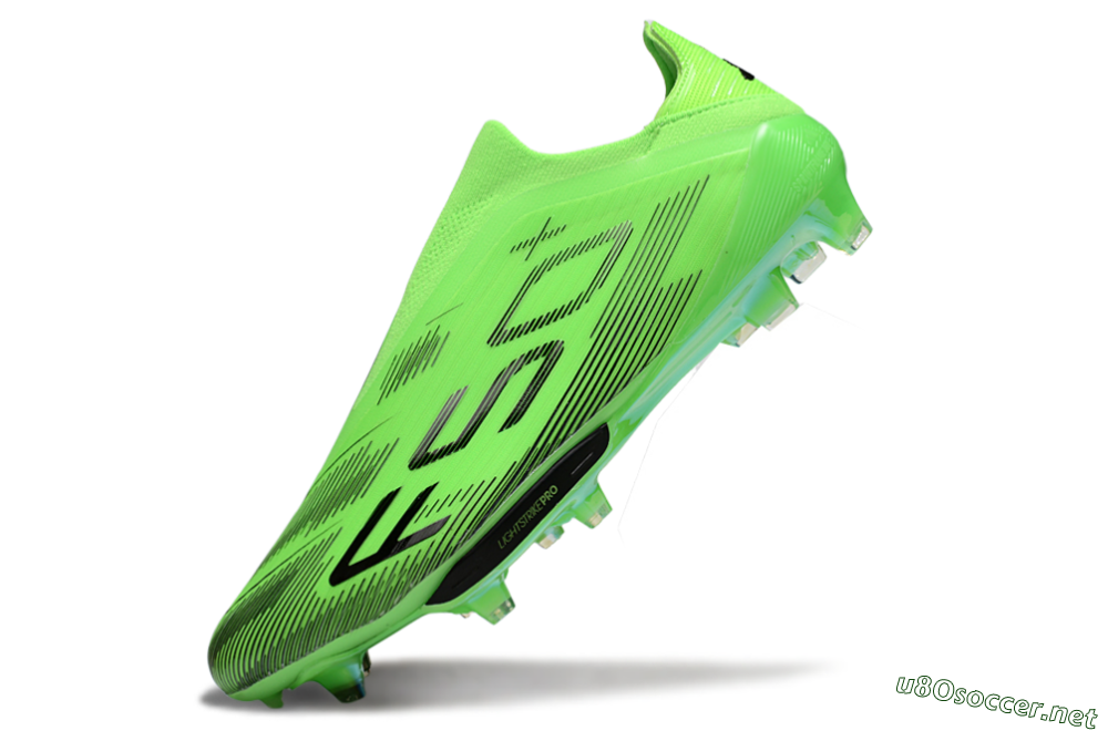 Men's Adidas F50+ Elite Lightstrike Pro Laceless FG Football Boots - Green/Black 5