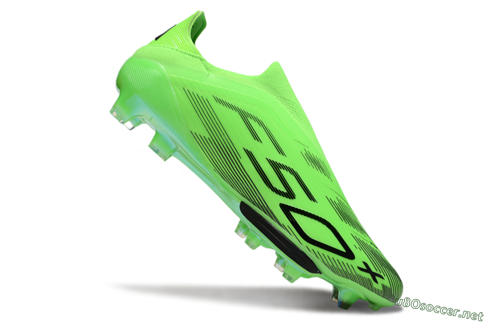 Men's Adidas F50+ Elite Lightstrike Pro Laceless FG Football Boots - Green/Black 4