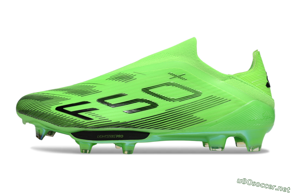 Men's Adidas F50+ Elite Lightstrike Pro Laceless FG Football Boots - Green/Black 0