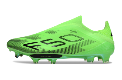 Men's Adidas F50+ Elite Lightstrike Pro Laceless FG Football Boots - Green/Black