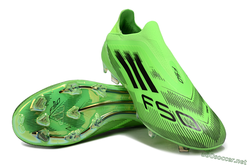 Men's Adidas F50 Elite Laceless FG Football Boots - Green/Black 3