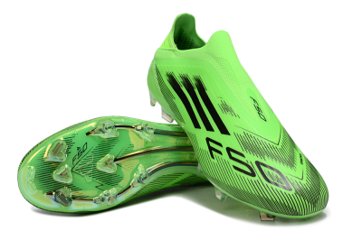 Men's Adidas F50 Elite Laceless FG Football Boots - Green/Black