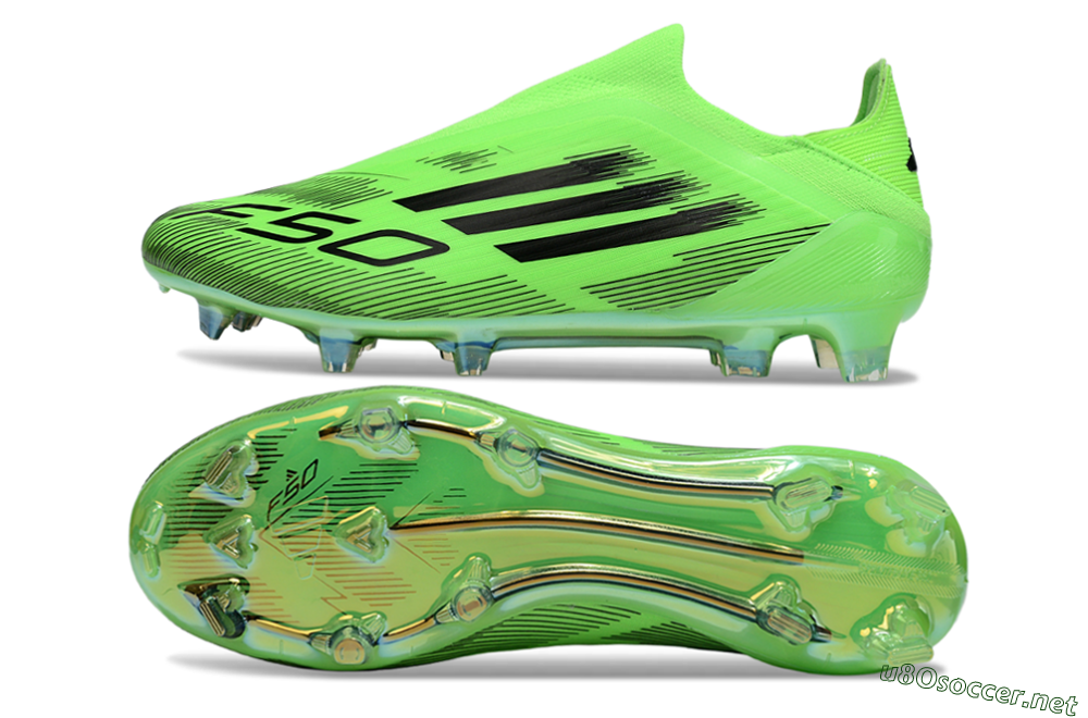 Men's Adidas F50 Elite Laceless FG Football Boots - Green/Black 1