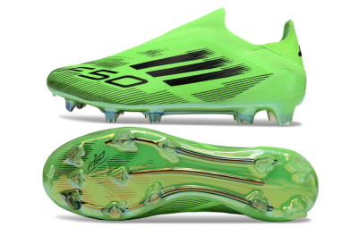 Men's Adidas F50 Elite Laceless FG Football Boots - Green/Black