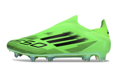 Men's Adidas F50 Elite Laceless FG Football Boots - Green/Black