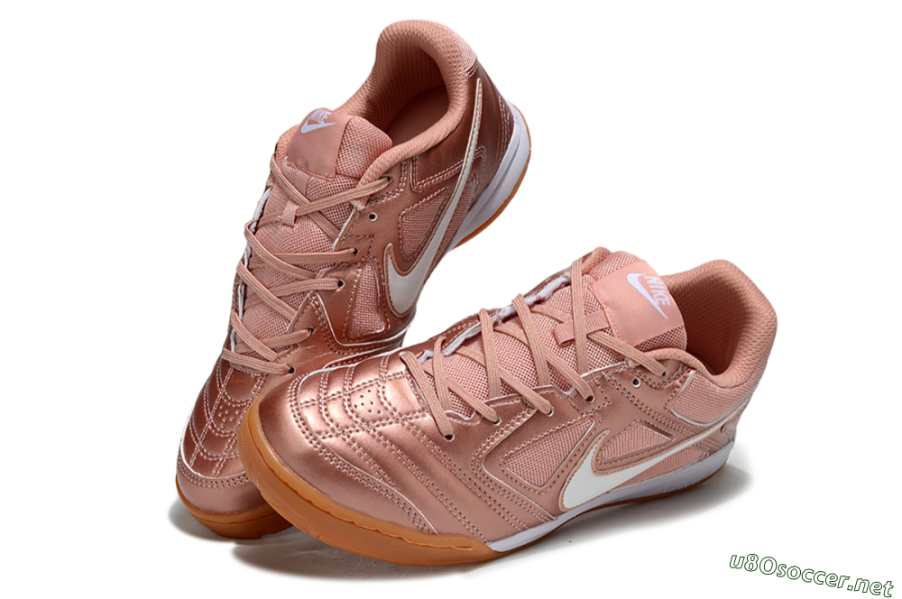 Men's Supreme x Nike SB Gato IC Football Shoes - Gold/White/Brown 3