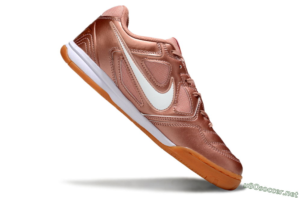 Men's Supreme x Nike SB Gato IC Football Shoes - Gold/White/Brown 4