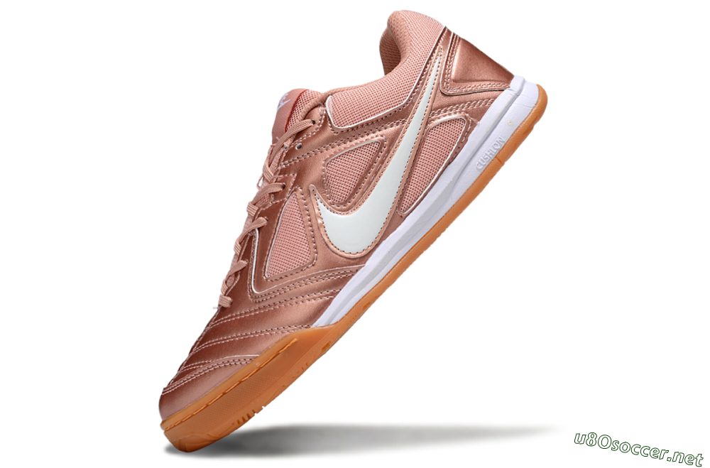 Men's Supreme x Nike SB Gato IC Football Shoes - Gold/White/Brown 5