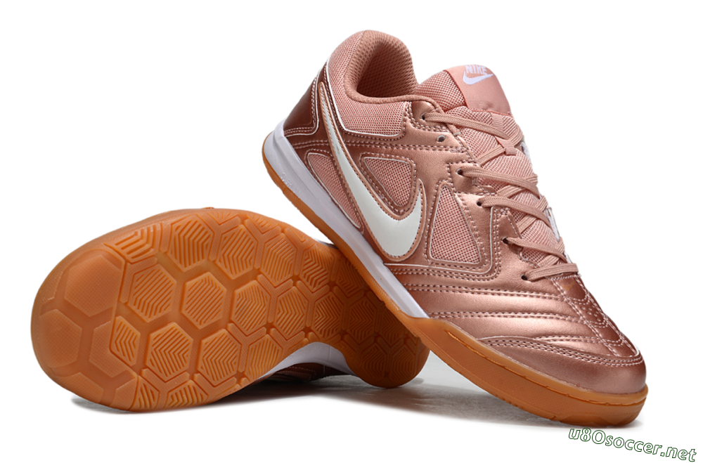 Men's Supreme x Nike SB Gato IC Football Shoes - Gold/White/Brown 1