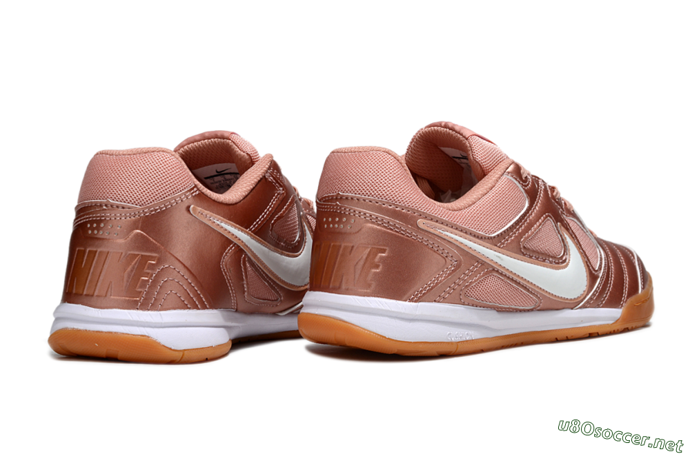 Men's Supreme x Nike SB Gato IC Football Shoes - Gold/White/Brown 6