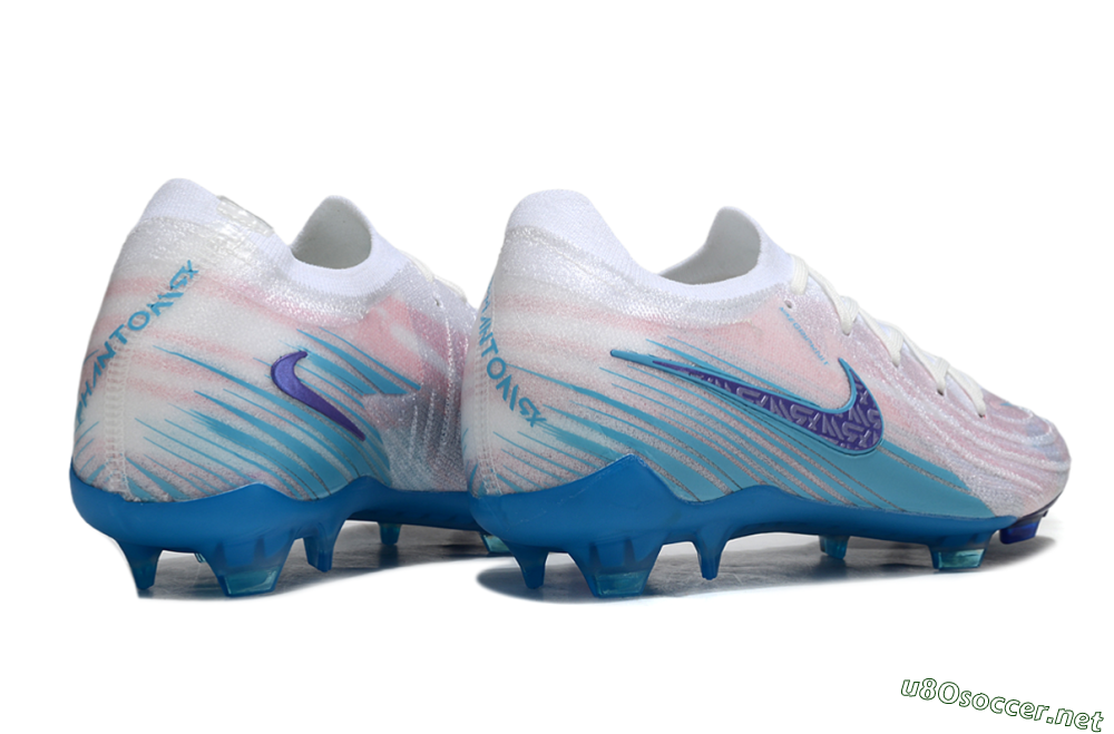 Men's Nike Phantom GX 2 Elite FG Football Boots - White/Pink/Blue 6