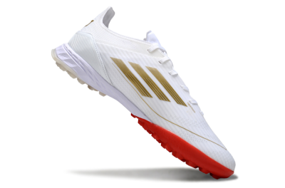 Men's Adidas F50 Pro TF Football Shoes - White/Red/Gold