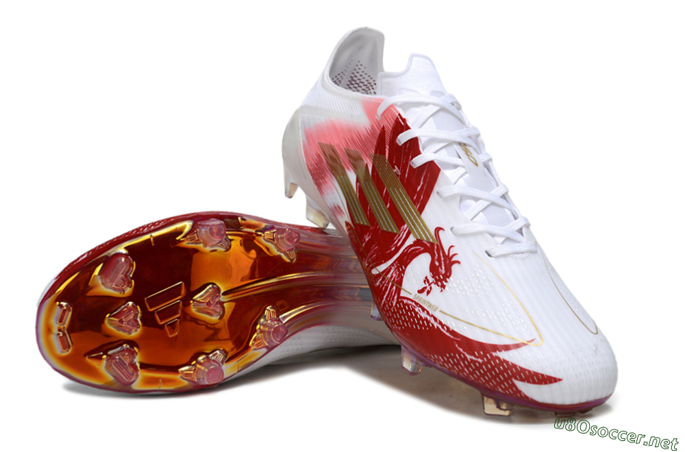 Men's Adidas F50 Pro FG Football Boots - White/Red/Gold 3