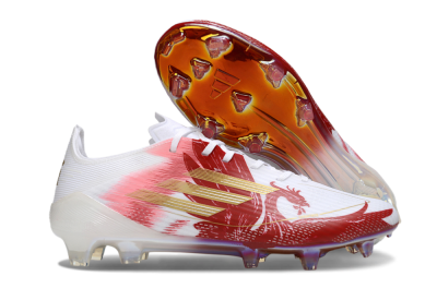 Men's Adidas F50 Pro FG Football Boots - White/Red/Gold