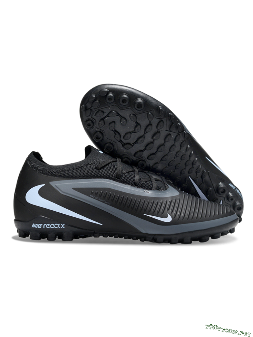 Unisex Nike Phantom 6 Low Elite TF Football Shoes - Black/Jade 2