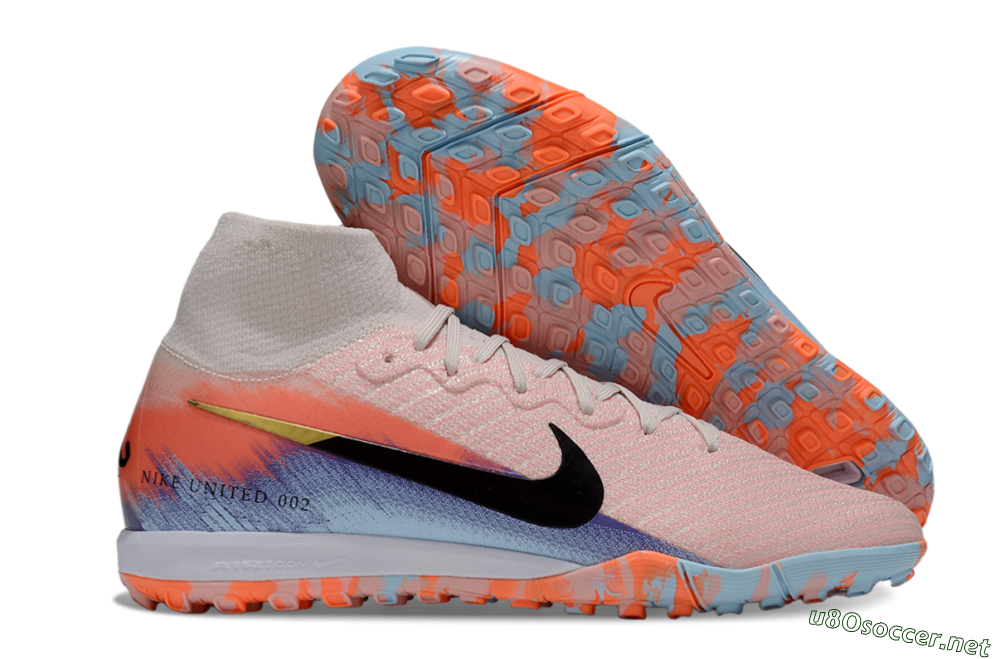 Unisex Nike Air Zoom Mercurial Superfly 10 Elite TF Football Shoes - Pink/Red/Blue 2