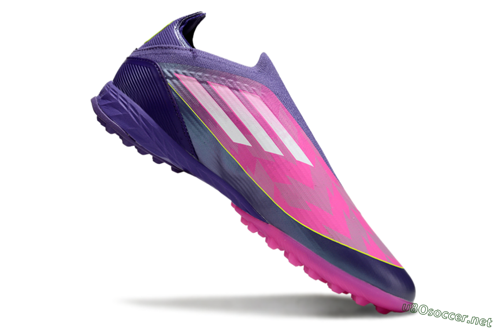 Unisex Adidas F50 Elite Laceless TF Football Shoes - Pink/Purple/Yellow 5