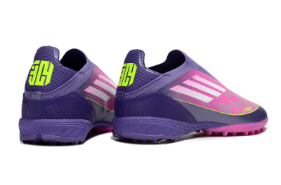 Unisex Adidas F50 Elite Laceless TF Football Shoes - Pink/Purple/Yellow