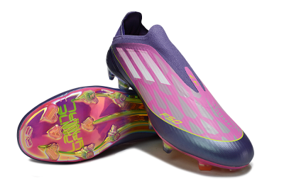 Unisex Adidas F50 Elite Laceless FG Football Boots - Pink/Purple/Yellow