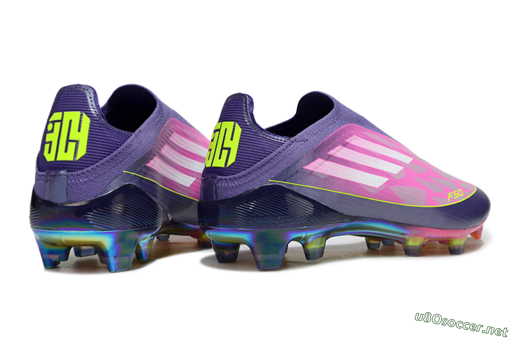 Unisex Adidas F50 Elite Laceless FG Football Boots - Pink/Purple/Yellow 7